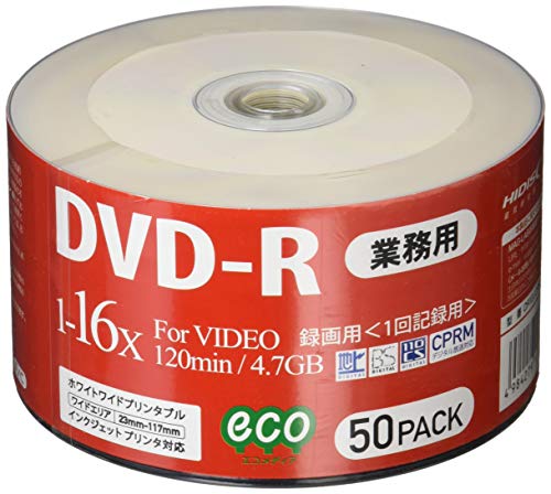 HI-DISC 録画用DVD-R 16倍速 50枚 エコ仕様 シュリンクパック