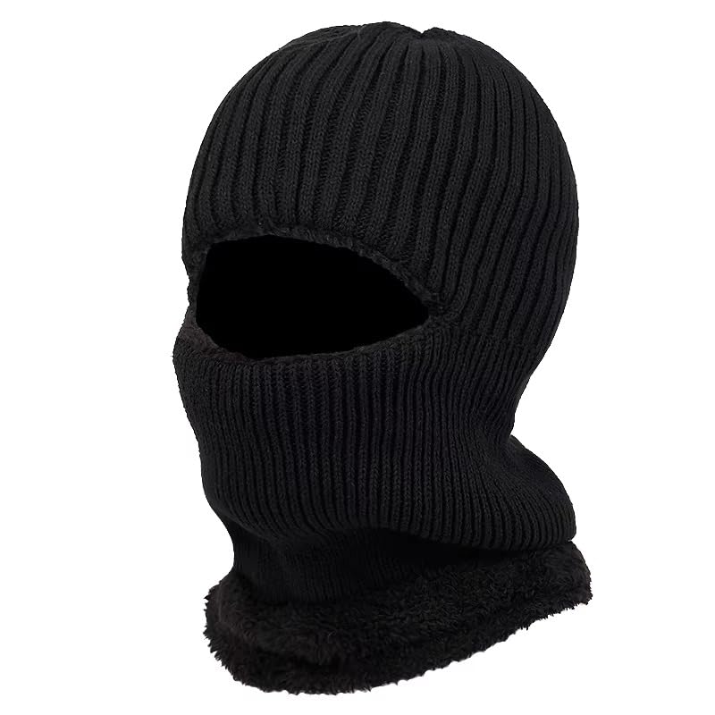 Lyonardo Woolen Winter Warm Snow, Fleece Full face Cover Monkey Cap for Men, Women (in, Alpha, M, Black) 1