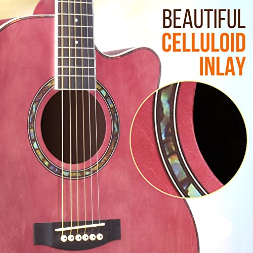 Pyle Acoustic Guitar Kit, 3/4 Junior Size Steel String Instrument For Beginner Kids, Adults, 36” Matte Purple #TOP7