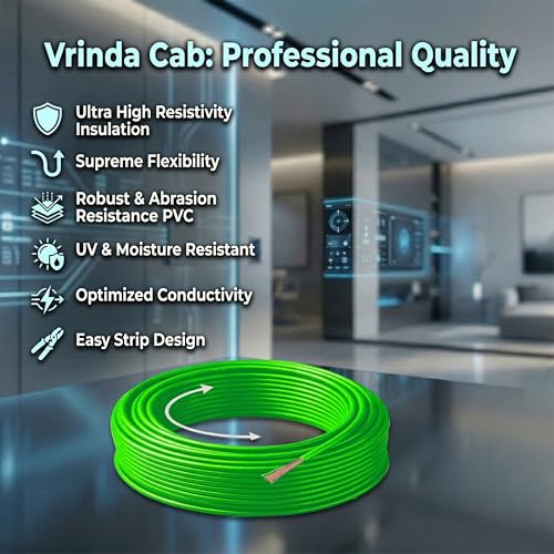 Image of Green 0.75MM Insulated Electrical Wire | Flexible CCA Copper Cable for Household, Office & Industrial Use