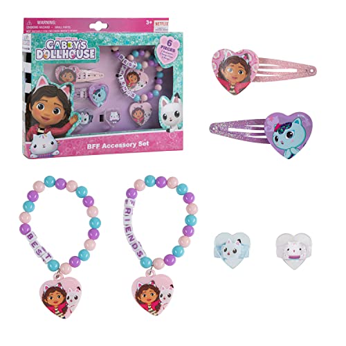 Luv Her Gabby's Dollhouse Girls Bff 6 Piece Toy Jewelry Box Set With 2 Rings, 2 Bead Bracelets And Snap Hair Clips Ages 3+ #TOP7