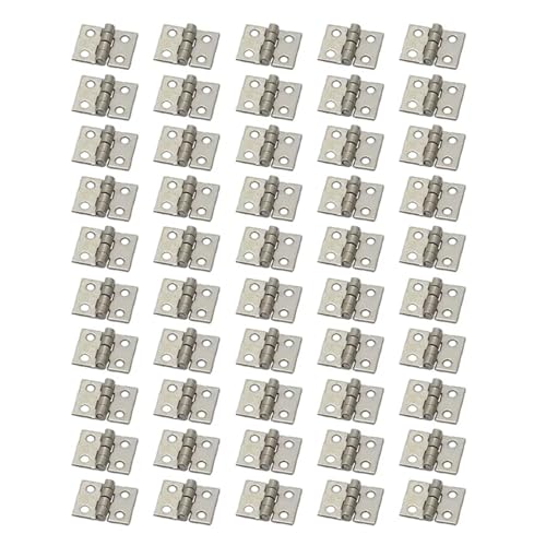 Mini charnières argentées avec clous de fixation, haute précision pour boîte décorative, x50