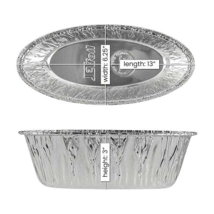 Nicole Fantini Disposable Aluminum 5lb Large Oval Loaf/Challah Pans For Thanksgiving - 100% Recyclable Tin Foil Pans & Ideal for Baking - Perfect for Baking Cakes, Bread & Brownies : 18 Count