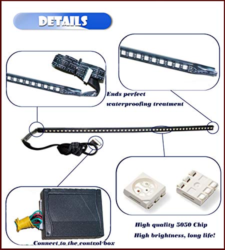 Ysy 1Set 23.3 Inch Rgb Knight Rider Lights 48 5050 Smd Scanning Knight Rider Light Bar Strip W/Remote Control Turn Signal Third Brake Light M (Rgb) #TOP2