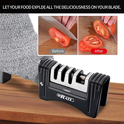image for SHRATE kitchen knife sharpener，4-in-1 Foldable Manual Knife Accessor