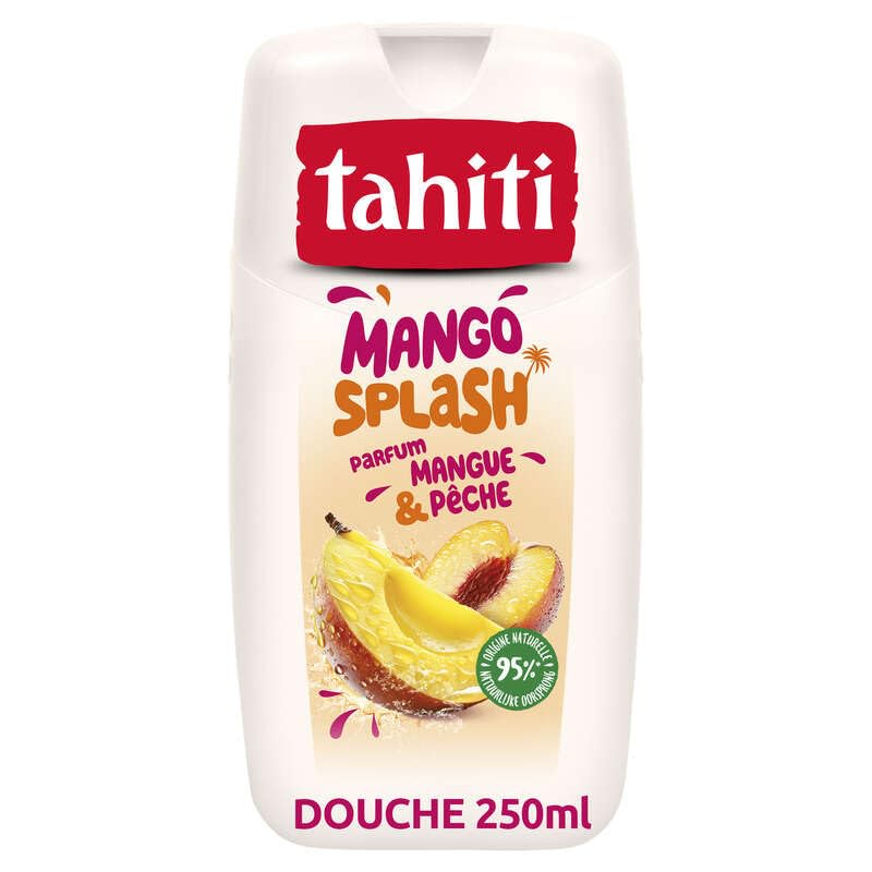 Gel douche Tahiti Mango Splash moussant et gourmand saveur mangue et pêche 250mL
