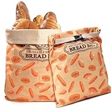 2 Pack Beeswax Bread Bags for Sourdough Homemade Bread, XL Cotton Lining Sourdough Reusable Natural Beeswax Bread Storage Bag, Keep Fresh and Upgraded Large Capacity Portable-17 x 12.6 Inches