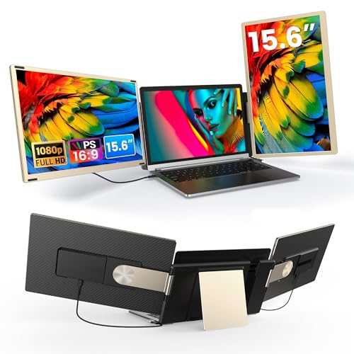 Image of Upgraded 15.6 inch Laptop Screen Extender,FHD 1080P IPS Triple Laptop Screen Extender,2 Detachable Screens Design Monitor Extender for 13 inch-17.3 inch Laptops (Mac, Wins, Android, Dex)