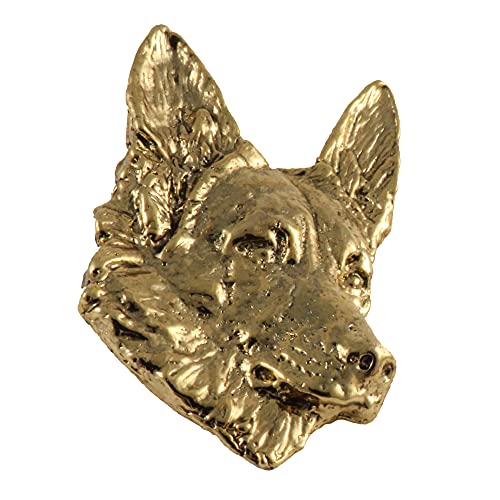 German Shepherd Dog Pin, Gold Plated, DG084, 1 1/4 Inches, Handmade in the USA, German Shepherd Dog Gift, Realistic Dog, Metal, Lapel Pin, Hat Pins, Brooch, Gift, Over 90 Dog Breeds Available