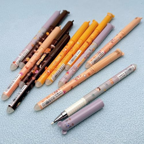 MOZXIRZ 4 bolígrafos borrables de gel 0.5mm tinta negra miniatura 4
