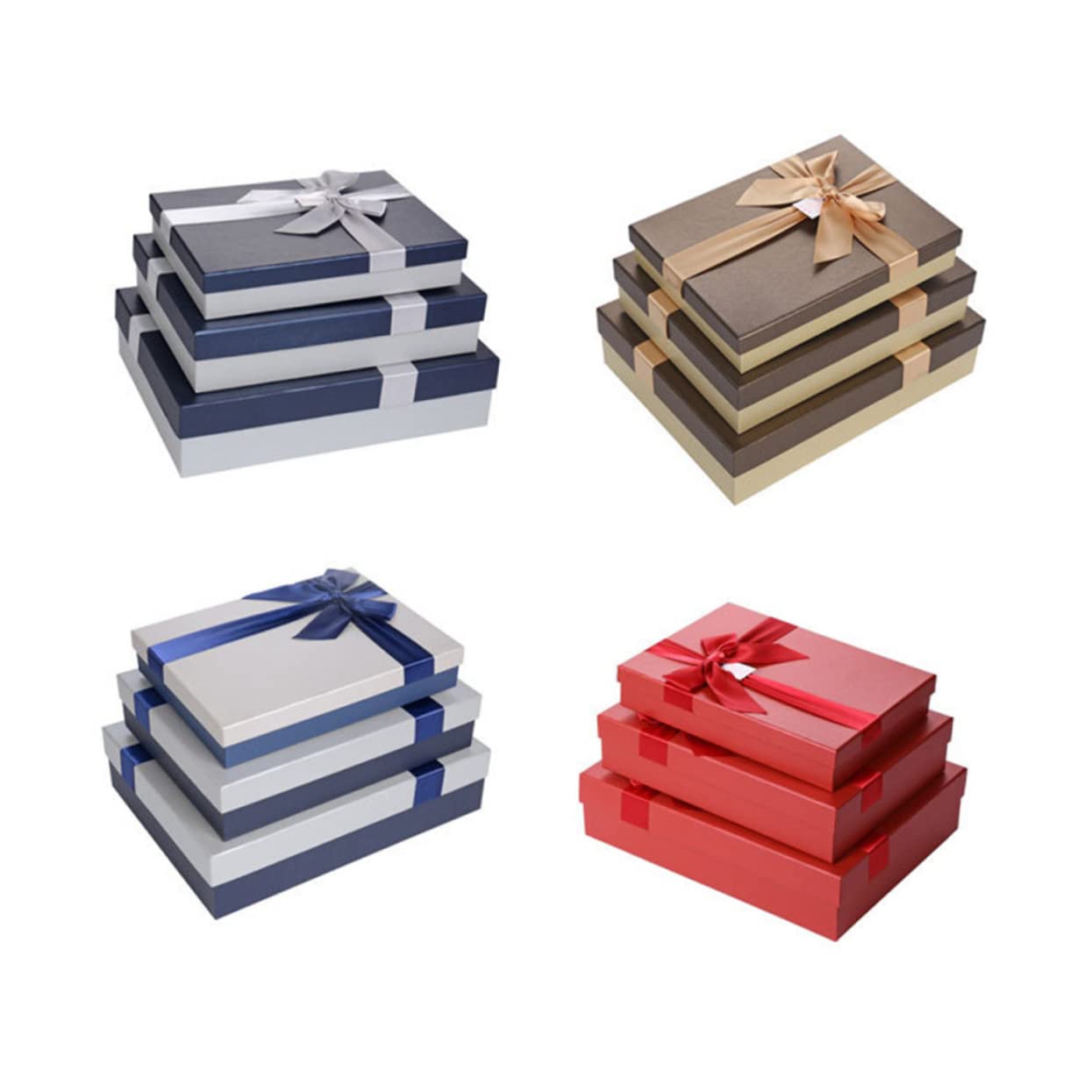 Mobestech 3stücke Rechteckige Geschenkkartons Mit Goldbasis Und Deckel Stilvolle Verpackung Für Kleidung Schals Und s Für Geburtstage Und Besondere Anlässe