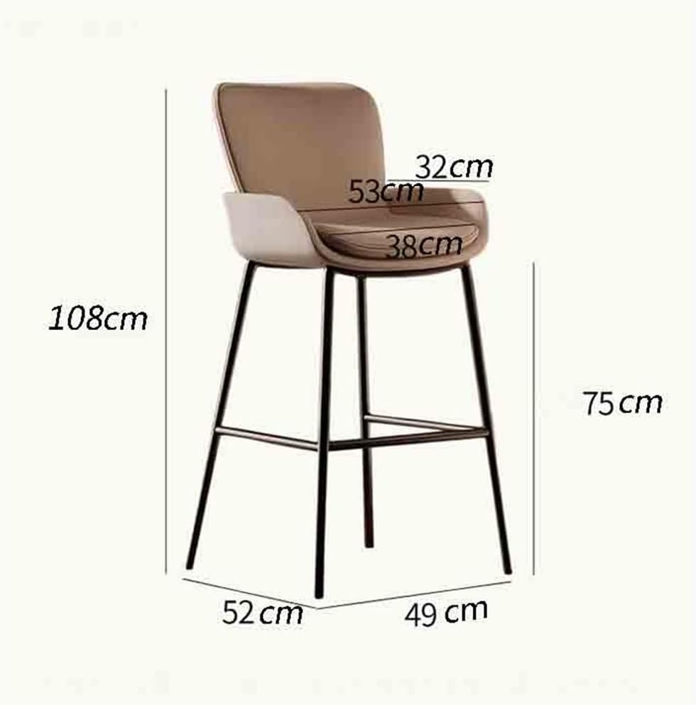 Kitchen Counter Barstool Simple Bar Stool Home Island 75cm High Stool Light Luxury Modern Bar Counter High Chair Bar Stools(White)