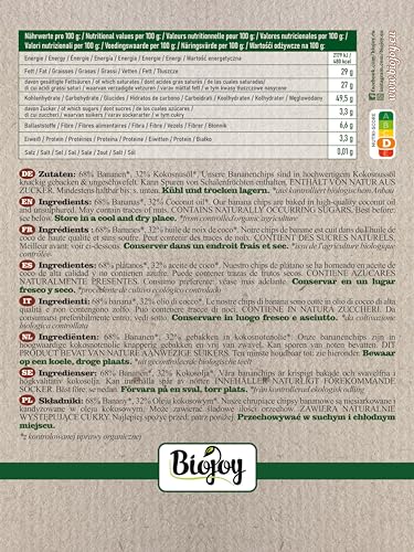 Biojoy BIO-Bananenchips (500 g), getrocknet und ungeschwefelt