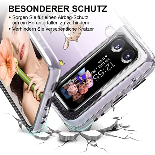 Compatible With Samsung Galaxy Z Flip 4 Case Clear Slim Protective Cases Cat Tpu Z Flip 4 Back Cover Full Body Protector Animal Thin Phone Case For Samsung Galaxy Z Flip 4 5G 6,7” (B) #TOP3