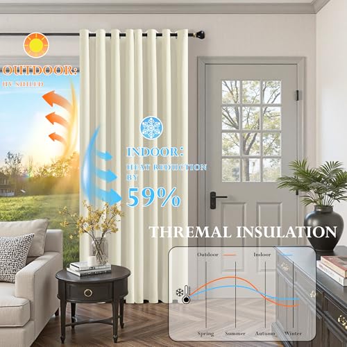 Elegant Linen Blackout Curtains 96 Inch Drop - 2 Panel Eyelet Thermal Room Darkening Solutions for Bedroom Windows 52"W x 96"L - Image 4