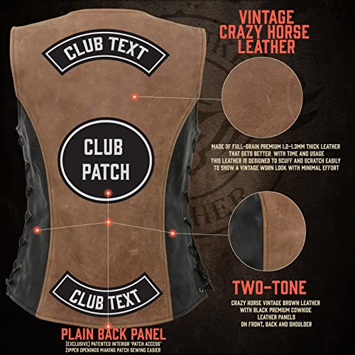 Image of Milwaukee Leather Women's Premium Classic Leather Motorcycle Rider Vest w /Adjustable Side Laces