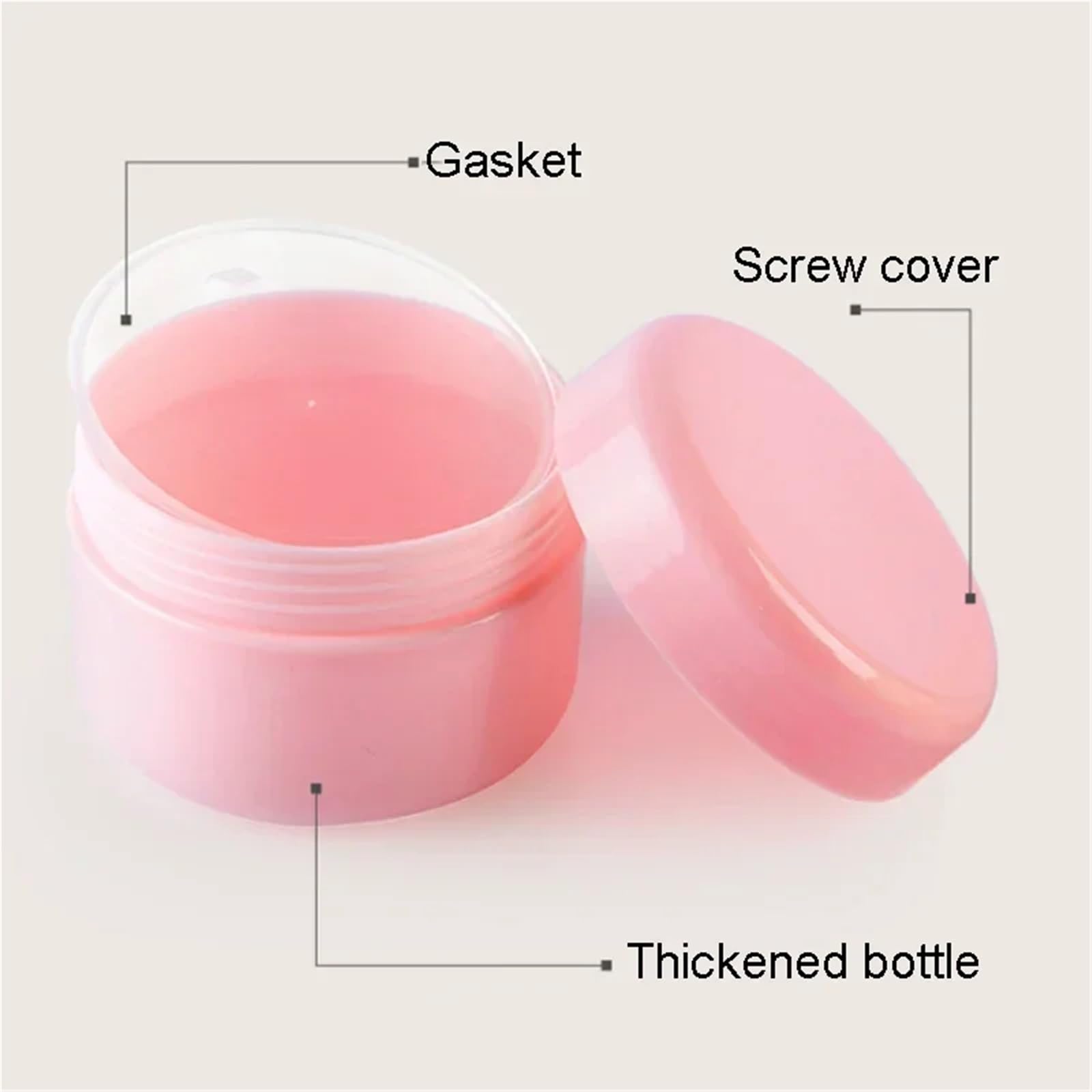 Kosmetiktiegel 30/60Pcs 10/20/30/50/100/150g Nachfüllbare Flaschen Rosa Kunststoff make-up Gläser mit Deckel Reise Lotion Creme Behälter Kosmetik Topf FüR Lotion, Lippenbalsam, Creme(30PCS_150G)