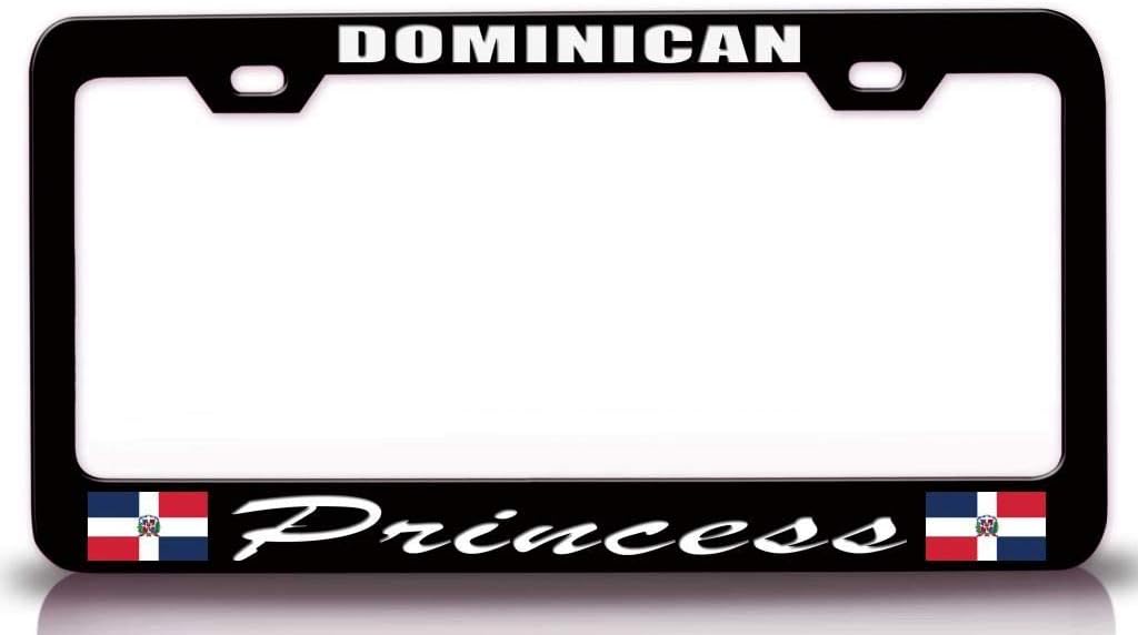 Dominican Princess Country Flag Metal Car SUV Truck License Plate Frame Bl x56