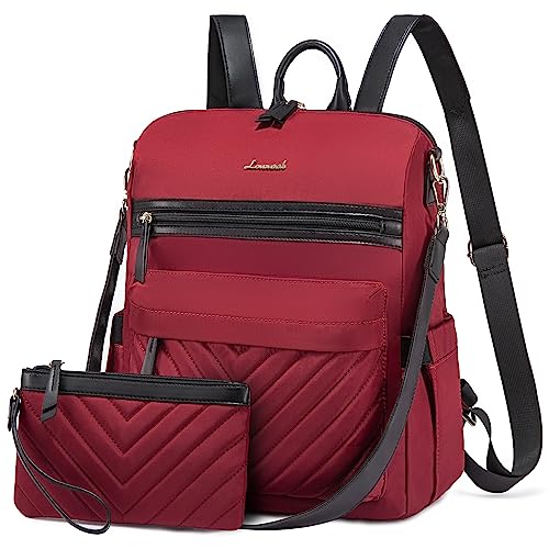 Lovevook Backpack Purse For Women, Fashion Convertible Backpack Purse, Designer Ladies Large Shoulder Bag With Wristlet, Travel Bag Daypack For Work, College, Dating, Shopping, Wine Red #TOP28