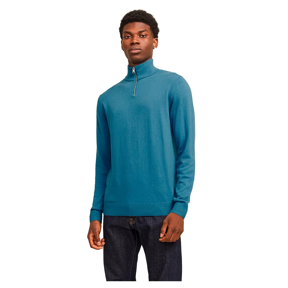 Jack & Jones Men's Oceanview Jjeemil Knit Half Zip Noos Knitted Jumper, M