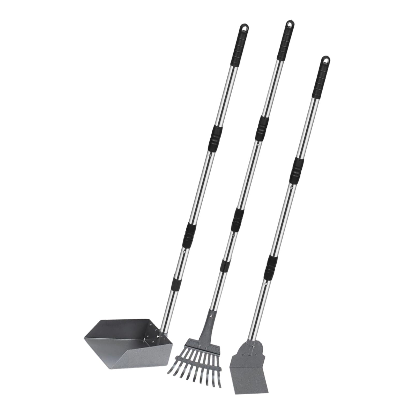Msioytog Dog Waste Cleanup Scooper Set With Tray Shovel And Rakes Rustproof Metal Design For Outdoor Use Pet Waste Shovel