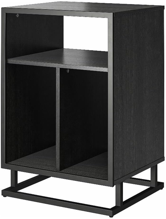 Novogratz Regal Turntable Stand/End Table, Black Oak