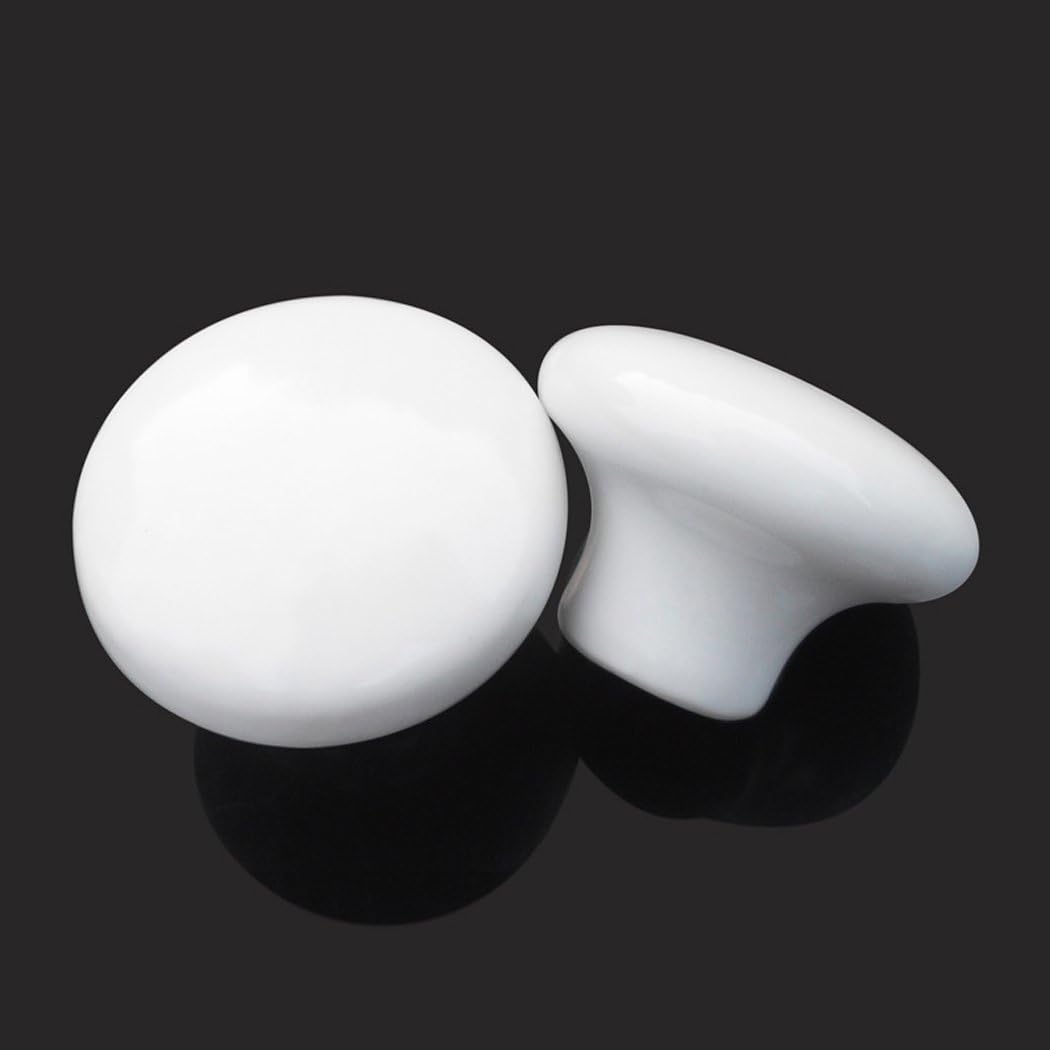 SeeRaphee Ceramic Round Cabinet Handles Drawer Pulls Round Door Knobs for Kid's Room Bedroom Door Cabinet Cupboard Wardrobe Pulls-10 Pack - Image 3