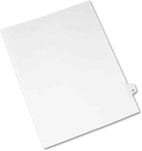 Miniatura 4 de Avery Divisores legales, títulos de pestañas individuales premium, tamaño carta, pestañas laterales, 22, paquete de 25 (01022)