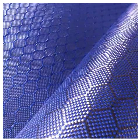 3K 240g Football Pattern Carbon Fiber Fabric, Honeycomb Jacquard Hexagonal Carbon Fiber Cloth for Car Exterior Decoration (Blue, 1m x 1m)