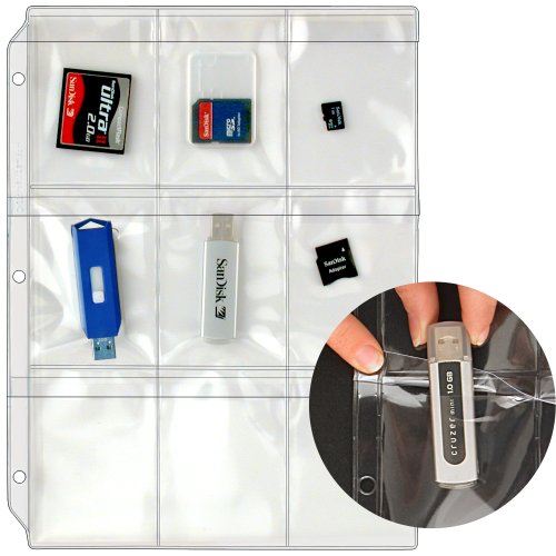 Get Special Price StoreSMART - Plastic Pages - Memory (SD) Cards and Flash Drives - Top Load with Flaps - for 3-Ring Binders - 25-Pack - RMSTWPF-MEMRY-25