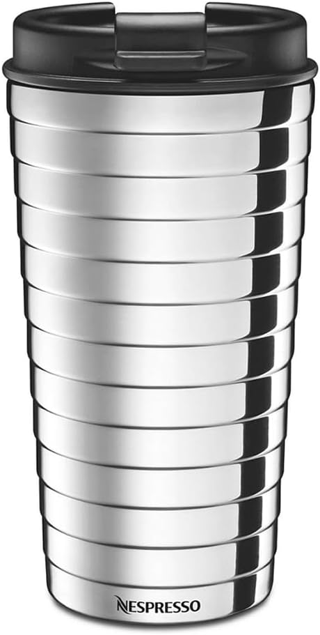 Nespresso Touch - Tazza da viaggio in Acciaio INOX, 16.5 cm, Colore Argento