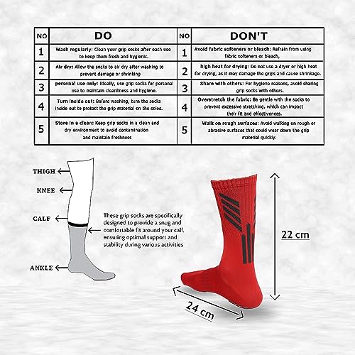 Image of Mizaki Anti-Slip Football Socks and Leg sleeve Combo Pack for Men & Women - Football Grip Stockings with Rubber Pad Grip Technology with UV Protection Leg sleeve