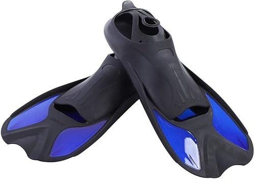 Joyzan Aletas de esnórquel, tacón de natación, aletas cortas, buceo, viaje, trek, silicona, flotante, hoja completa, cómodo, kit de equipo de