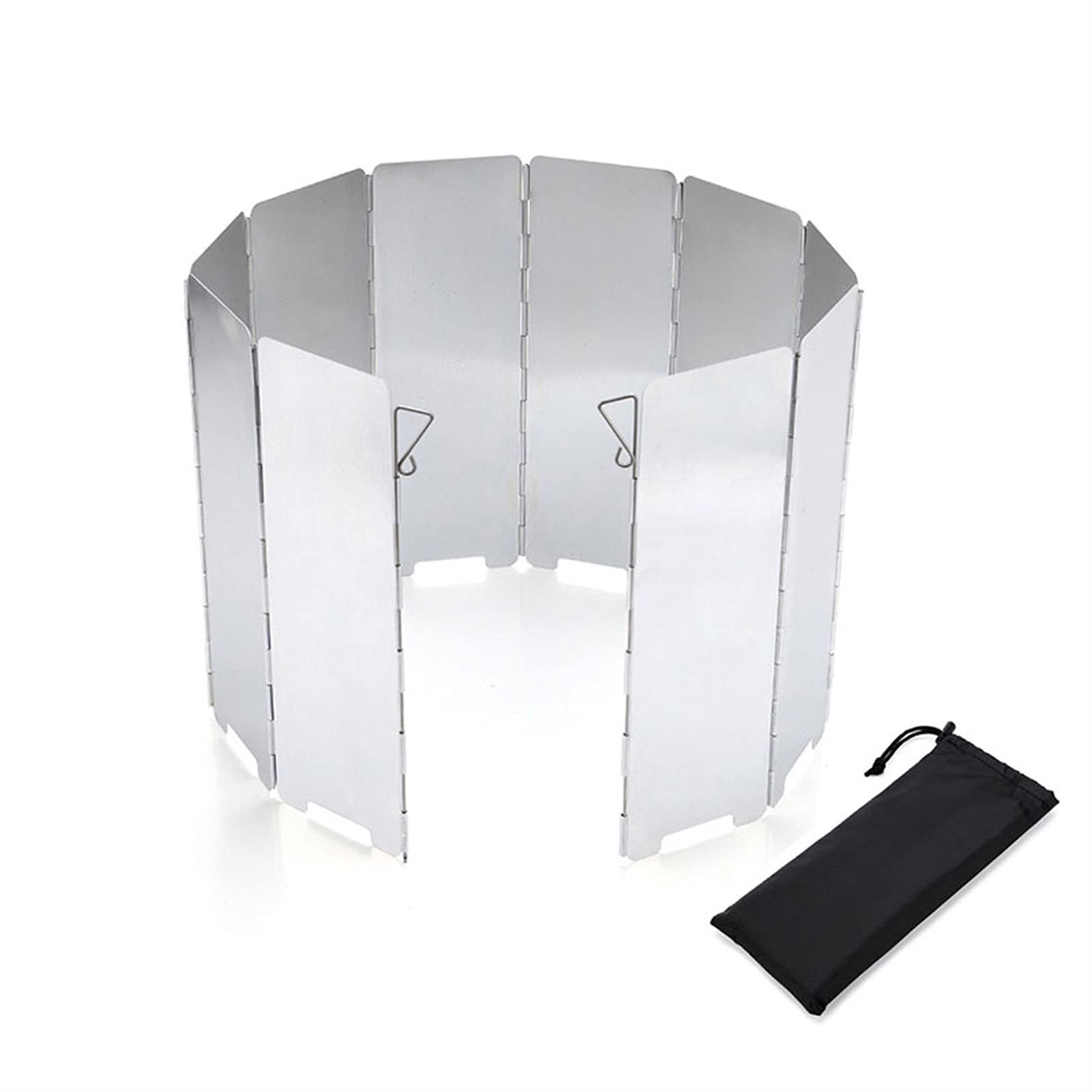 Pare-brise camping pliant aluminium 10 plaques paravent réchaud pique-nique plein air