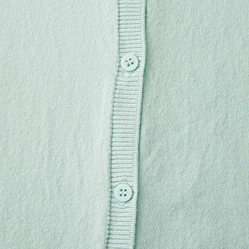 Cunyi Girl's Crewneck Lightweight Button-Up Cardigan Cotton Knit Sweater Casual Cute Outerwear, Sky Blue, 140 #TOP4