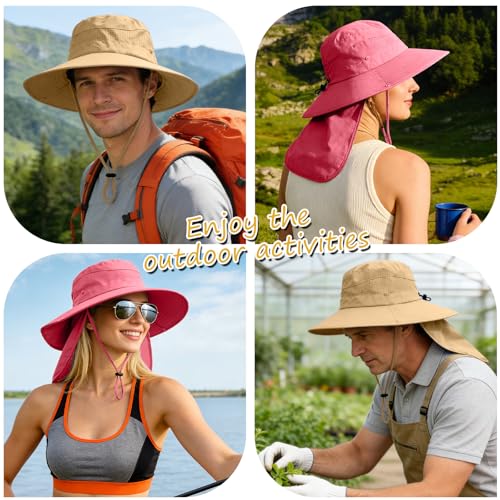 Image of Sun Hats for Men Women, UPF 50+ Protection Fishing Hat with Neck Flap