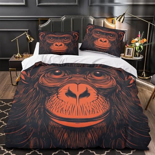 Chimpanzé housse de couette 3d parure de lit single microfibe - 2