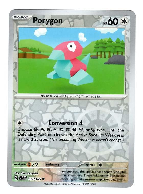 Amazon.com: Pokemon - Porygon 137/165 - Pokemon 151 - Reverse Foil