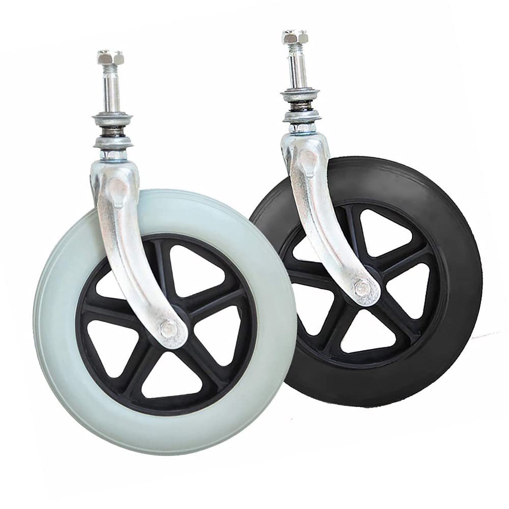 Ruedas de Repuesto para Silla de Ruedas con Horquilla Delantera, Piezas de Repuesto para Ruedas Delanteras de Silla de Ruedas, Horquilla Delantera para Andador/B/7 Pulgadas