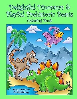 Paperback Delightful Dinosaurs & Playful Prehistoric Beasts Coloring Book
