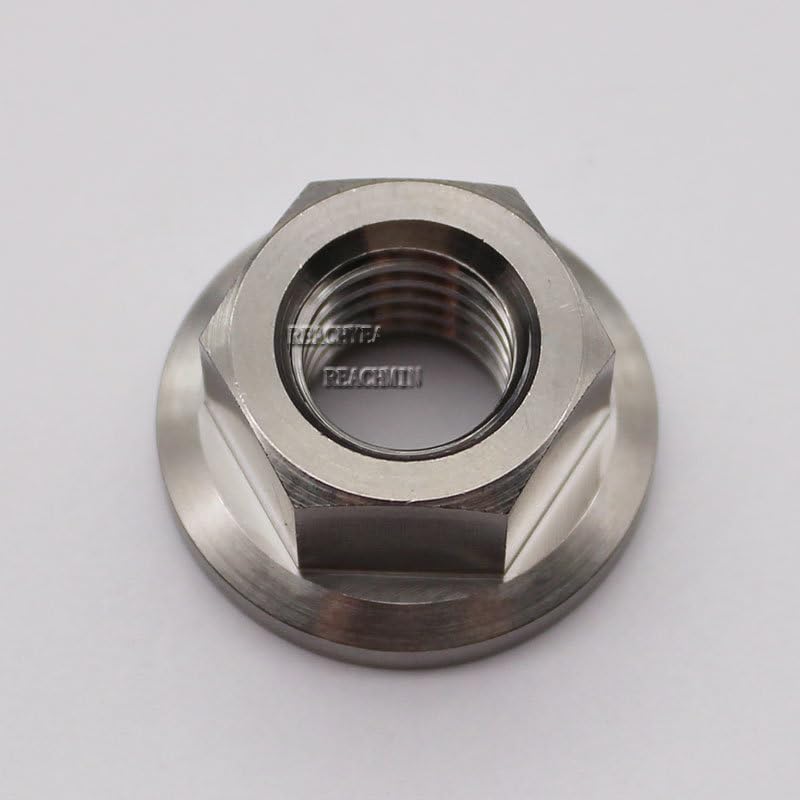 M12 Titanium DIN 6923 Coarse Or Fine Thread 1.25mm 1.50mm 1.75mm Hex Flange Nut - (Size: M12x1.25mm 1pc)