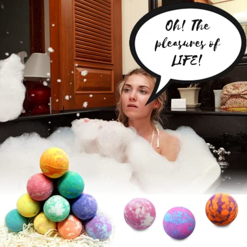 Sulfate Free Natural Bath Bomb Gift Set. Bath Bombs For Kids, Women & Men. Best Birthday Gift Set! Individually Wrapped Bath Balls Infused With Essential Oils & Shea Butter 100% Natural, Sulfate Free #TOP3