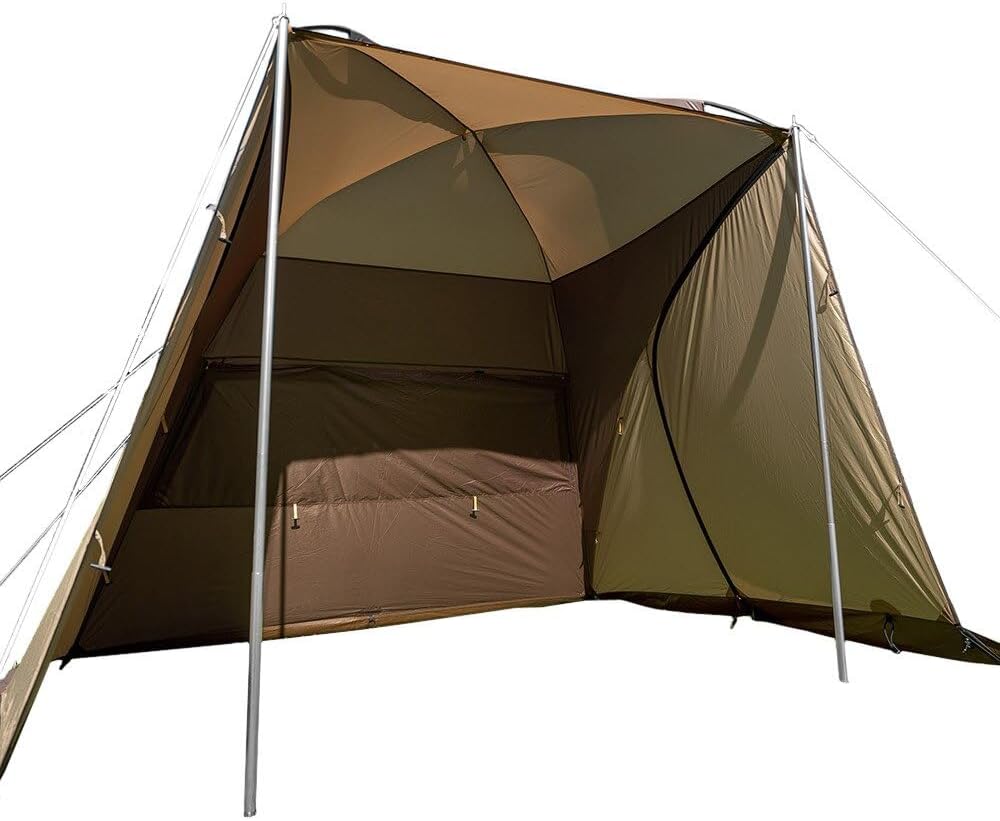 Ogawa 2337 Car Side Shelter 2 for 2 People, Camping, Outdoor, Sand Beige x Dark Brown