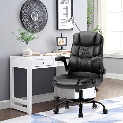 Yamasoro Executive Office Chair Ergonomic Chair With Lumbar Support,Pu Leather Home Office Desk Chairs High Back,Comfortable Computer Chairs For Adults,Black #TOP1