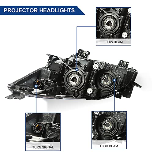 Boardroad Headlights Assembly Fit For 2010-2013 Mazda 3 Halogen Headlamps Replacement Chrome Housing Amber Reflector Driver And Passenger Side #TOP3