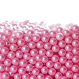 Makeup Beads for Brushes, Art Faux Pearls, HBlife 1100-Piece Round Pearl Beads to Hold Makeup Brush, Lipstick, Mascara, Eyeliner, 8mm (Pink)