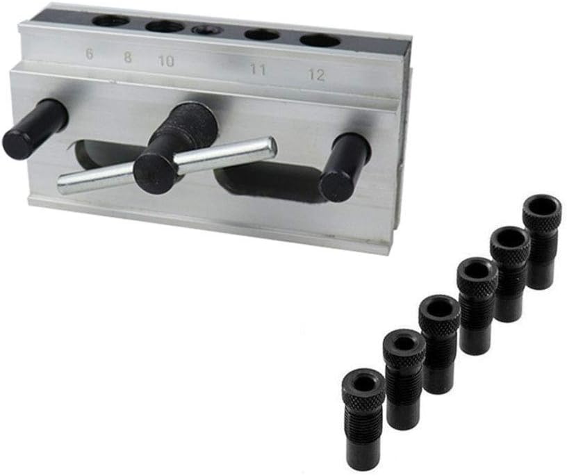 TopHomer 1 Pack 2 Models Optional Centering Doweling Jig Dowel Drill Guide Woodworking Joints Tools Guide Bushings Set Wood Dowel Jig Kit(Imperial)