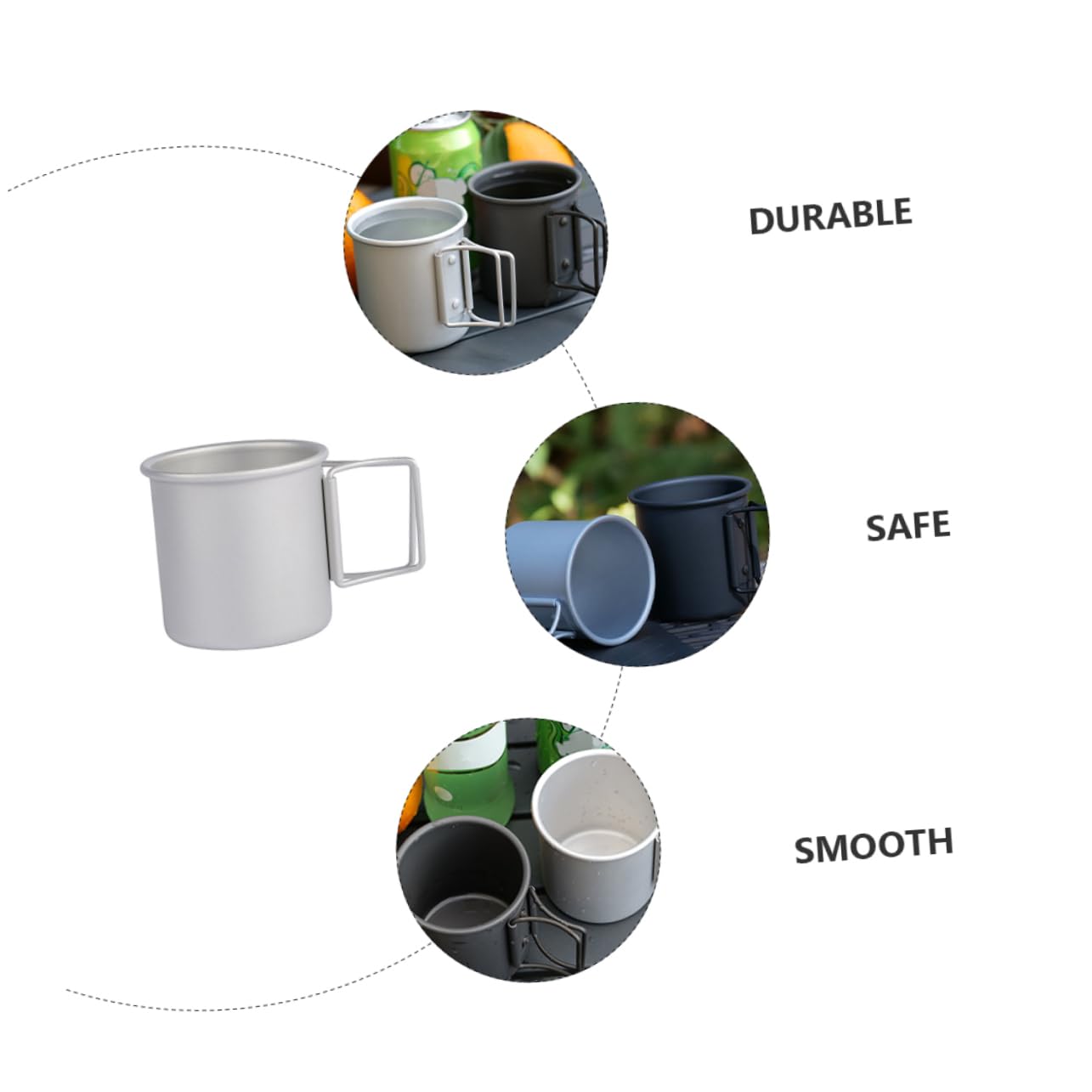 ifundom 2 Sätze Faltbarer Aus Aluminium Reisebecher Faltbarer Outdoor Griff Rechteckiger Isolierter Reisebecher Zusammenklappbar Für Camping 2 Stück * 2
