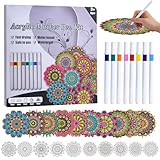 Acrylic Paint Pens Kit - DIY Mandala Art Window Clings with Acrylic Paint Markers,Drawing Markers for Rock Painting,Fabric,Wood,Plastic with Fine Tips,Craft Kits Supplies for Adults,Teens,Kids