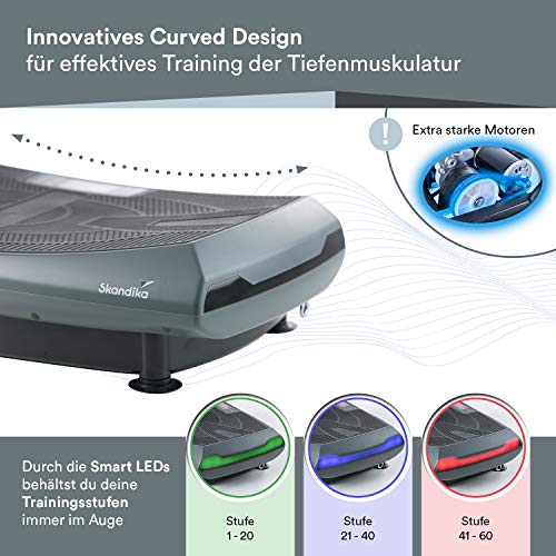 Skandika 4D Vibrationsplatte V2000 Grau | 4D Vibration bis zu 35 Hz, Curved Technology, Bluetooth-Lautsprecher… – Bild 5